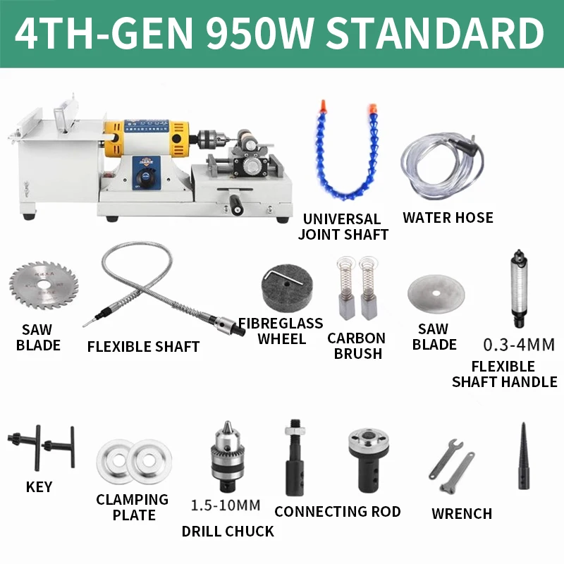Small Imported Electric Bench Grinder Multi-Function Jade Carving & Complete Polishing System