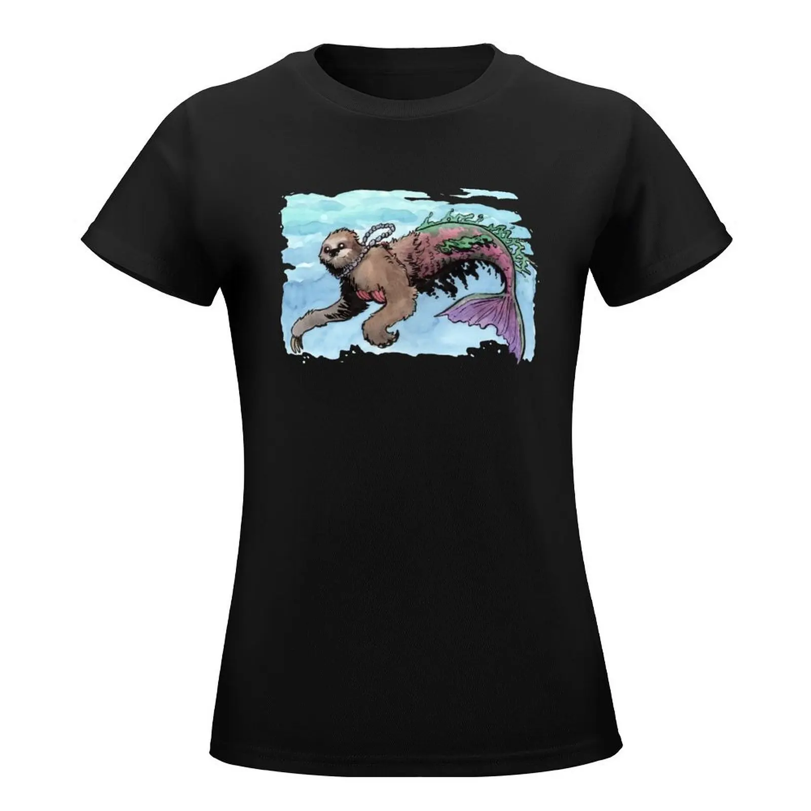 Herman the Mersloth (Sloth Mermaid) T-Shirt cute tops cute clothes plus size tops lady clothes cotton t shirts Women