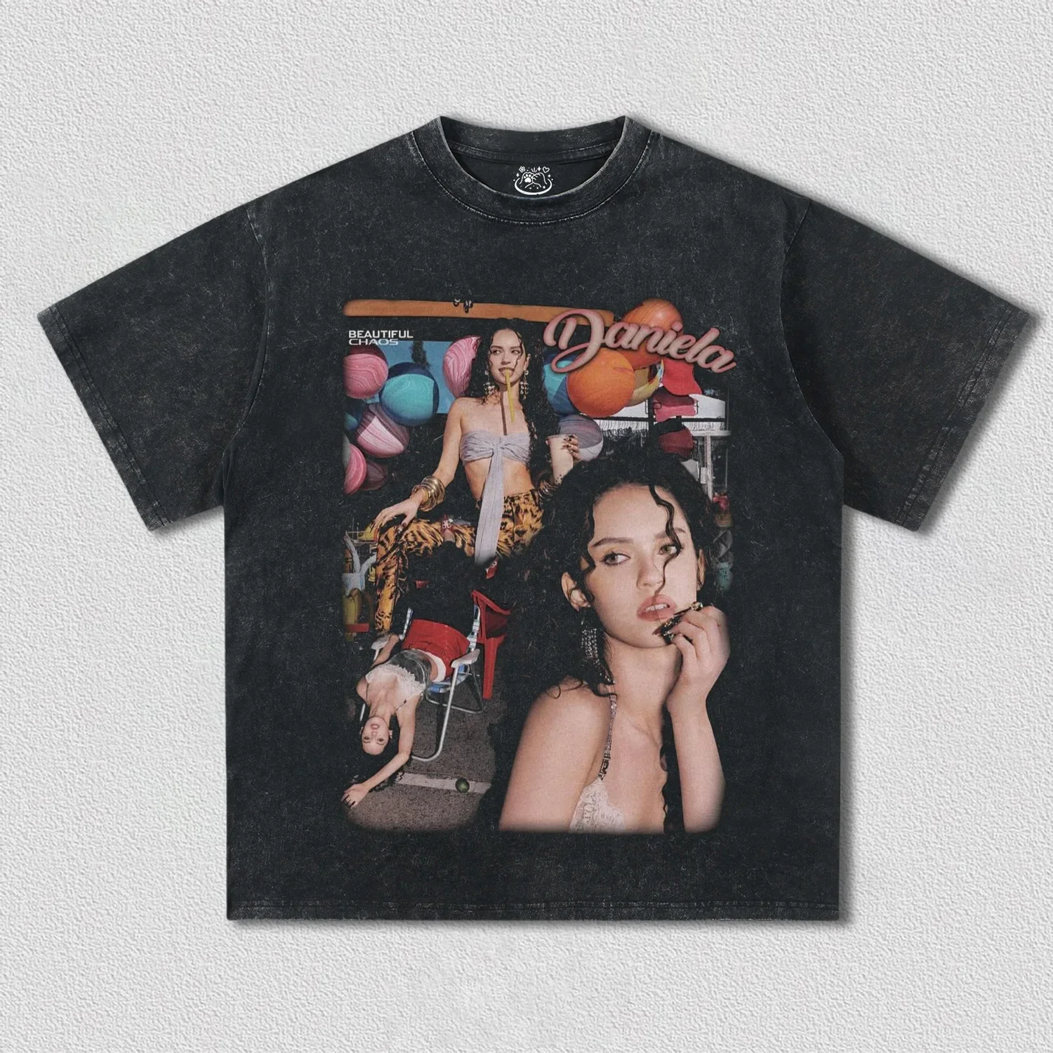 دانييلا لارا مانون ميغان صوفيا صوفيا طباعة تي شيرت تيز Katseye الجرافيك حمض غسلها المتضخم تي شيرت طباعة تي شيرتات قطن #2