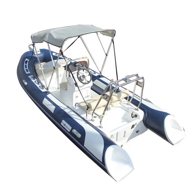 480 صنع في الصين PVC / Hypalon 6 أشخاص الألياف الزجاجية الصيد RIB قارب قابل للنفخ