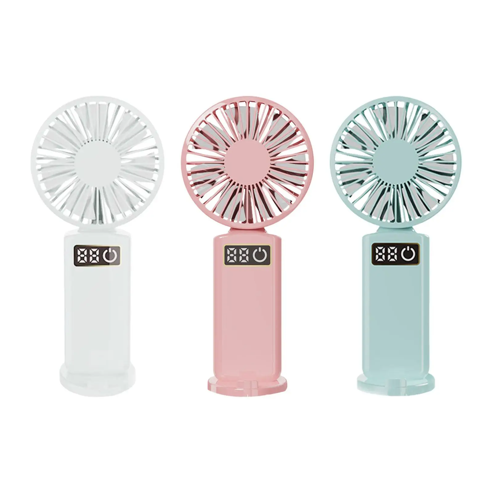 3 Speeds Adjustable Mini Handheld Fan Portable USB Rechargeable Quiet Cooling Fans with Phone Holder for Camping Home Travel