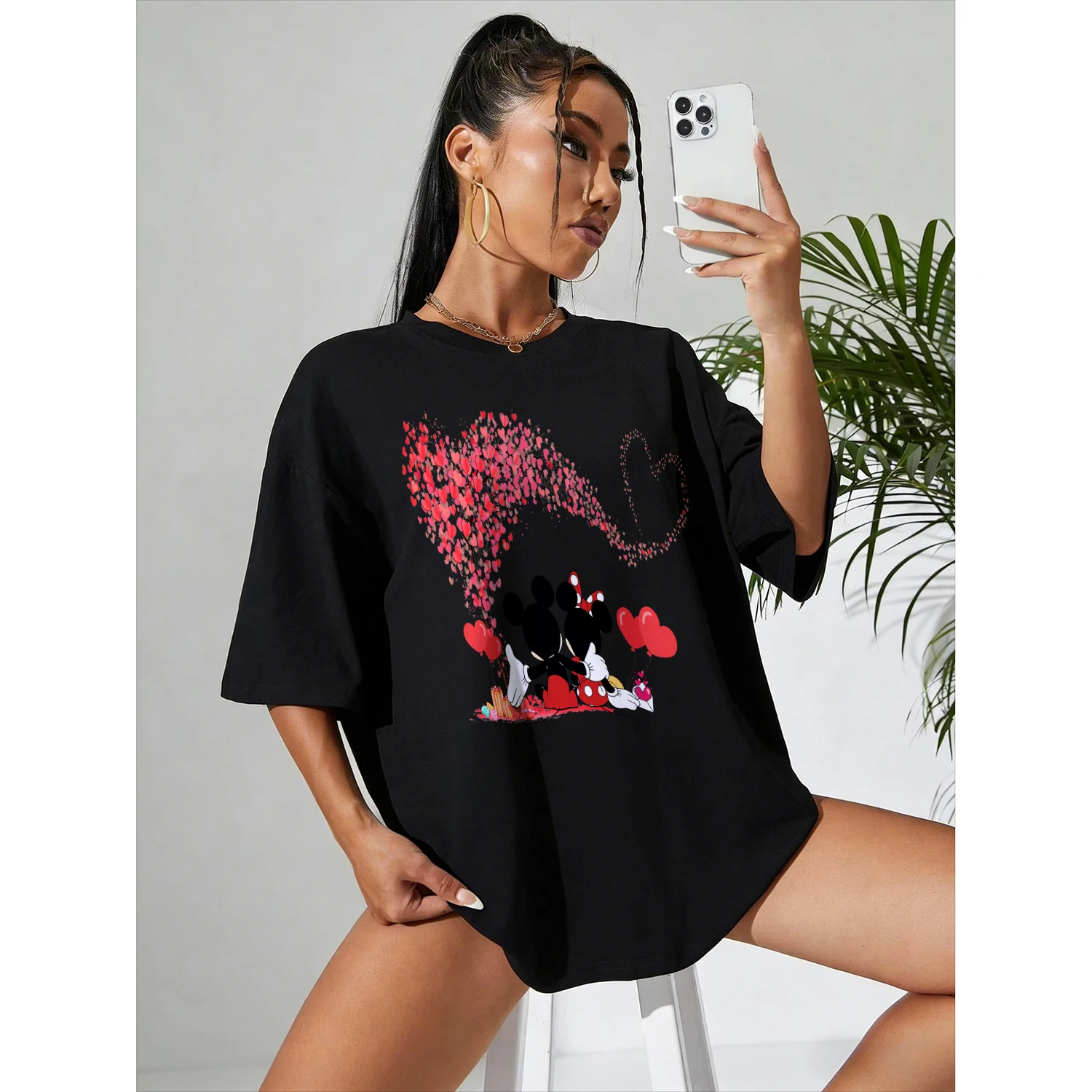 

26 Casual Style Disney Mickey Mouse Loose T-shirt, Pure Cotton Breathable, A Versatile Top for Both Home and Outdoor Wear