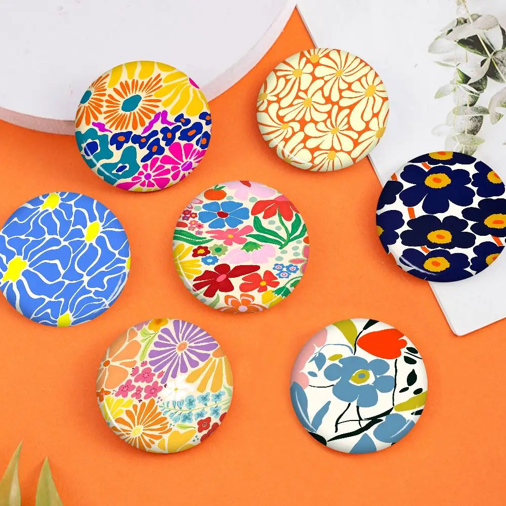Abstract Flower Market Creative Tinplate Soft Button Pins Animal Icon Brooch Lapel Backpack Badge Accessories Pin