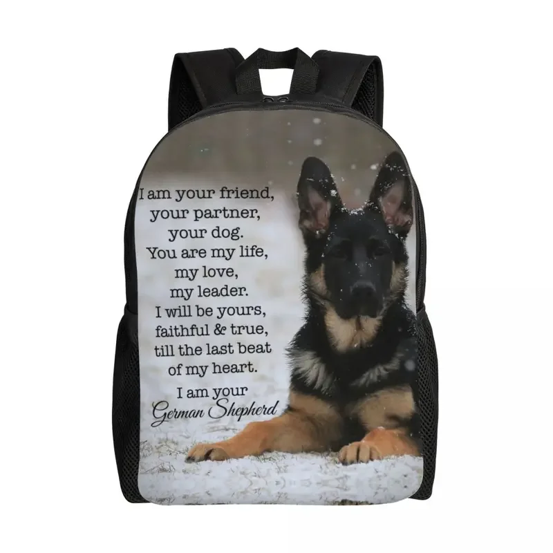 

Customized I Am Your German Shepherd Backpacks Women Men Casual Bookbag for College School Dog Lover Bags