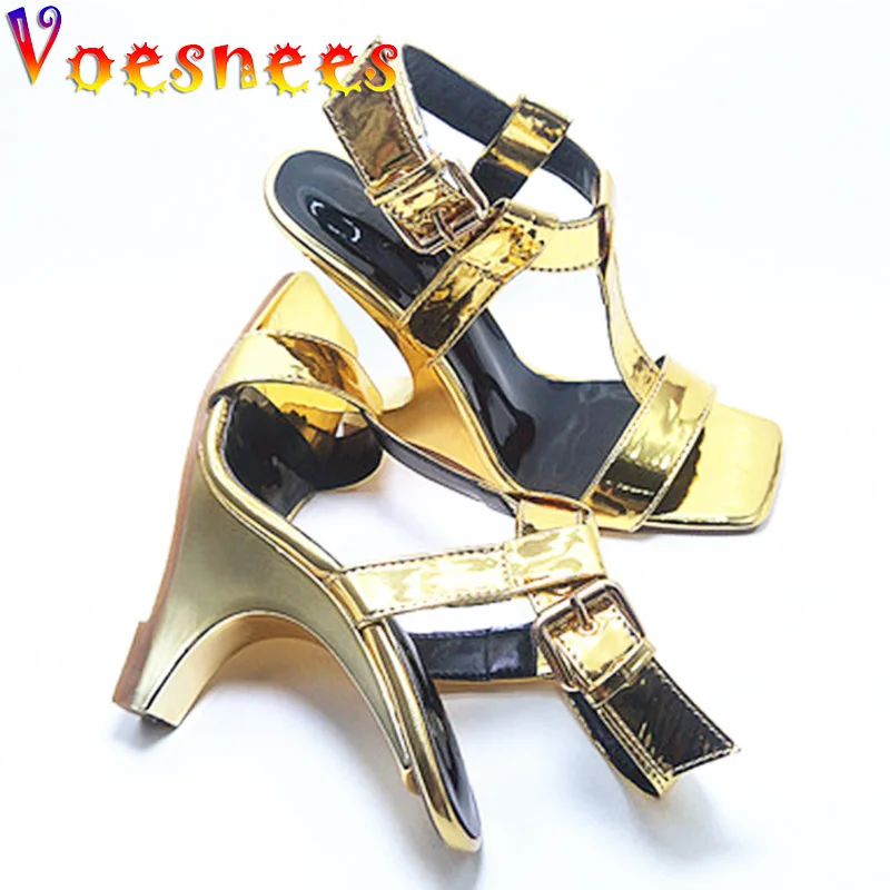 Summer 2022 New European And American High Heels Fashionable Wedges Super Stable Stage Sandals Model Party No Heel Women\'s Shoes