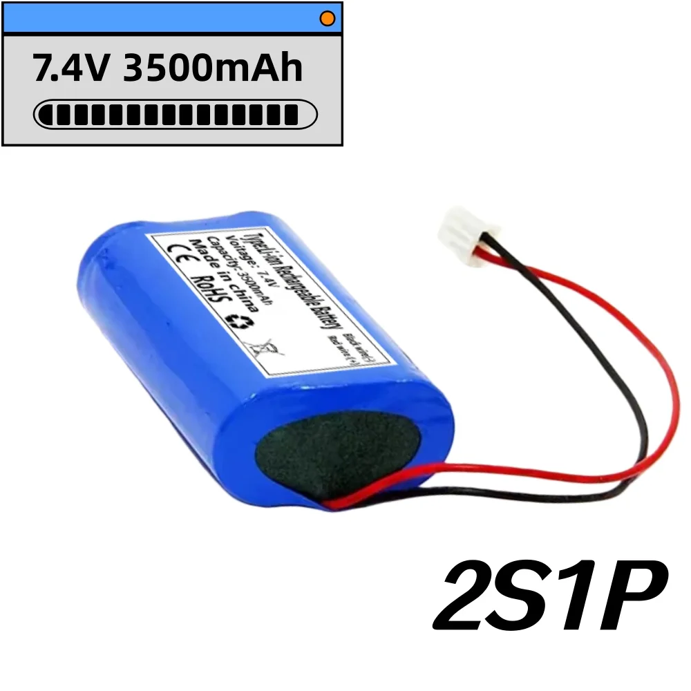 18650 2S1P 7.4V 3500mAh Rechargeable Lithium Battery Amplifier Speaker Protection Plate + XH-2P Plug.