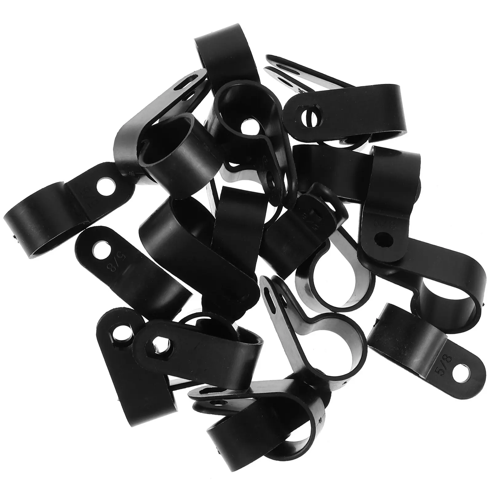 50Pcs Wire Clips Cable Clamp Rope Light Holder Thick PVC Screw Hole Secure Mounting for Ethernet Coaxial TV Cable Management