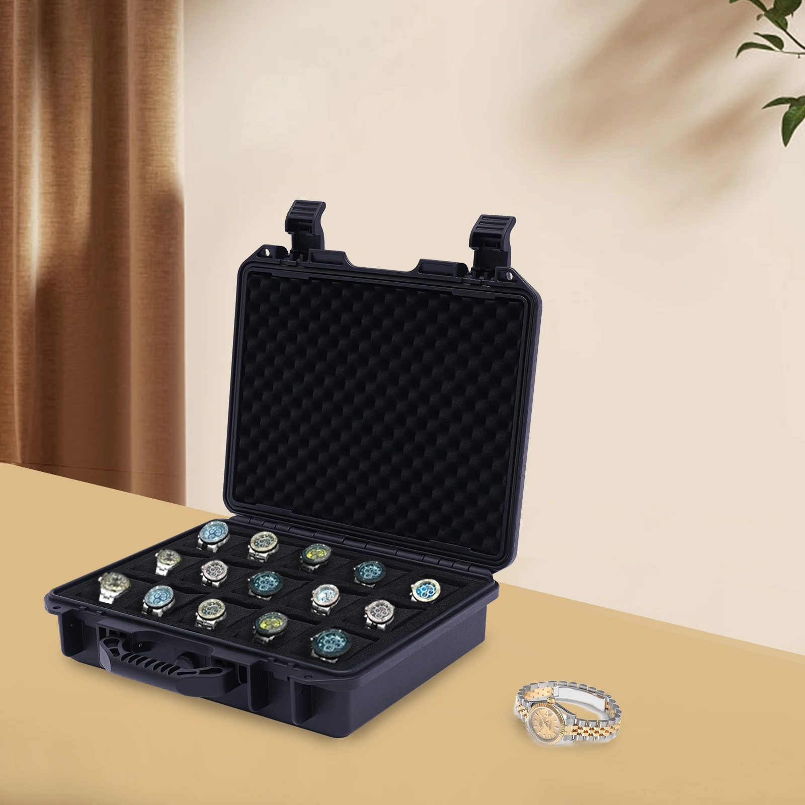 

15 Grid Watch Storage Box, Large Capacity Watch Box with Soft Sponge Lining, Watch Organizer Case, Jewelry Display Holder