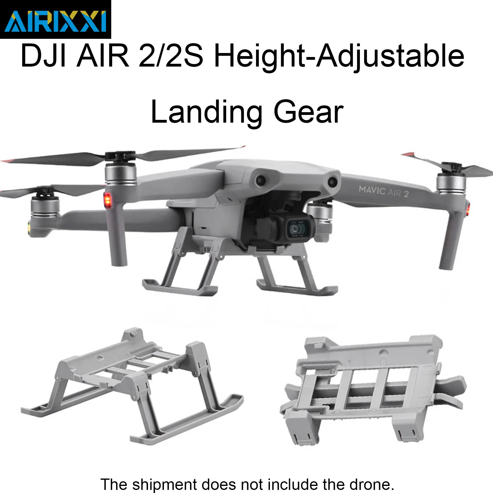Airixxi Folding Heightened Landing Gear for DJI Mavic Air 2/Air 2S Drone 22mm Raised Anti-Collision Gimbal Protection Accessorie