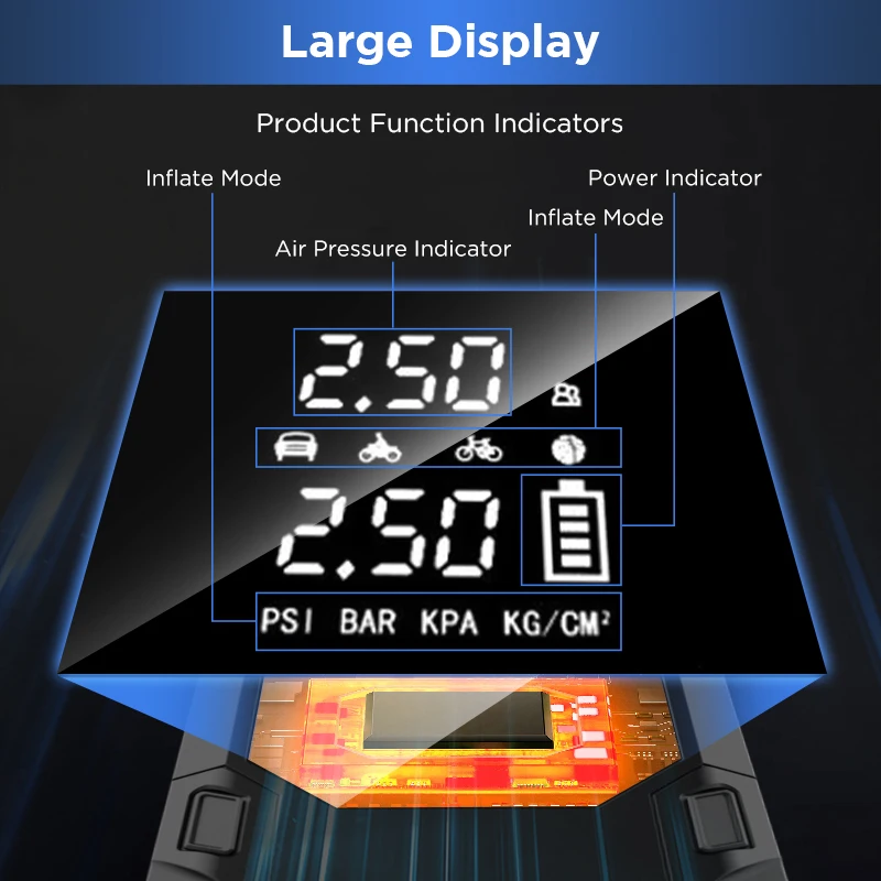 Junsun 450A سيارة الانتقال كاتب 8000mAh قوة البنك ضاغط الهواء المحمول 12 فولت جهاز البدء لبطارية السيارة كاتب الطوارئ #2