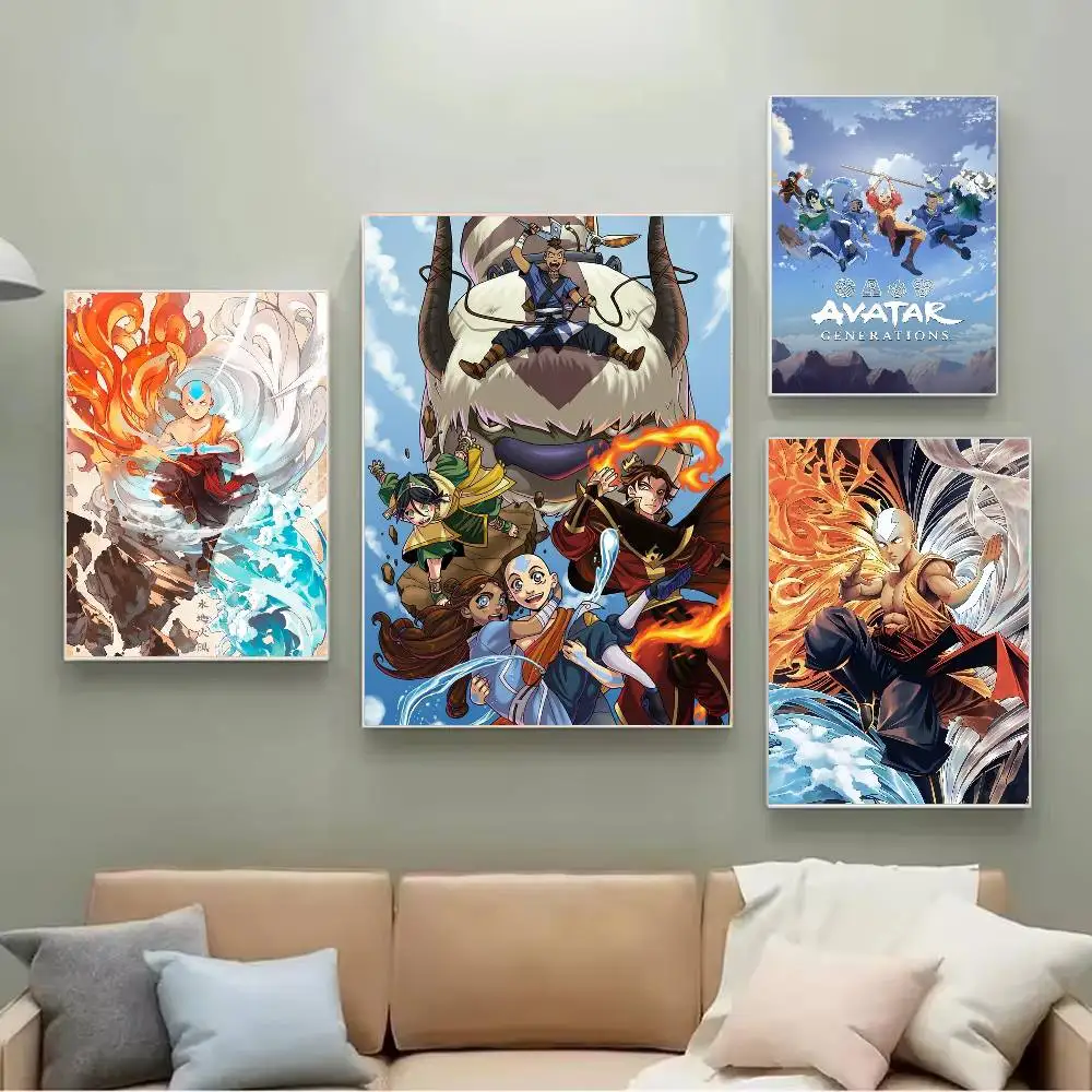 1 قطعة الصورة الرمزية آخر A-Airbender المشارك ذاتية اللصق الفن ورق مقاوم للماء ملصق مقهى بار غرفة جدار ديكور