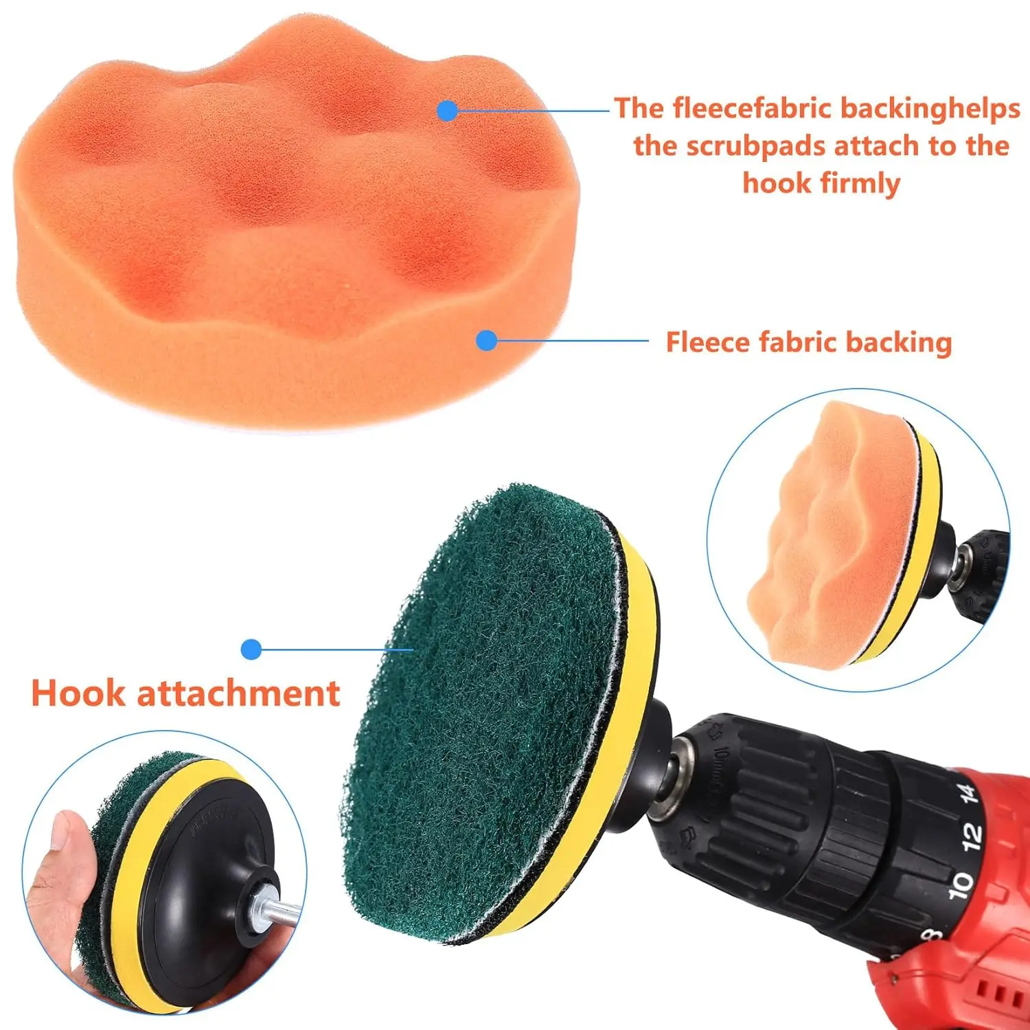 5 Inch Car Polishing Set with Polishing Sponge Car Polisher Pad 7 Pcs Bonne for Cleaning Furniture Automobile Manufacturing