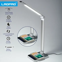 LAOPAO LED Desk Lamp 72 bulb 3 Color Hand Sweep Wireless Charging 360 Degree Rotation Touch Eye-protect with timer Table lamp