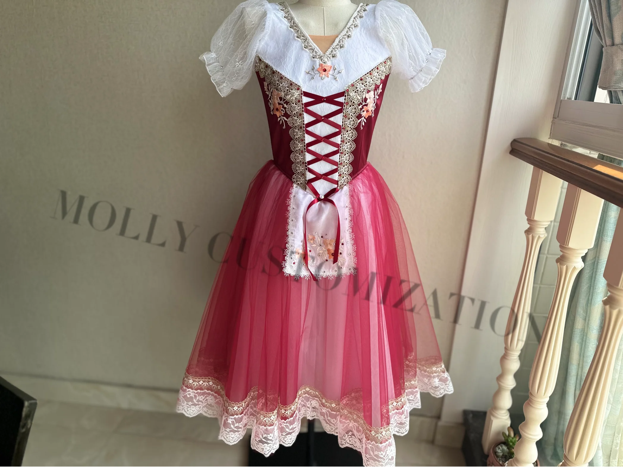 2024 latest green romantic ballet dress for adults and children high-end customized performance competition ballet clothing