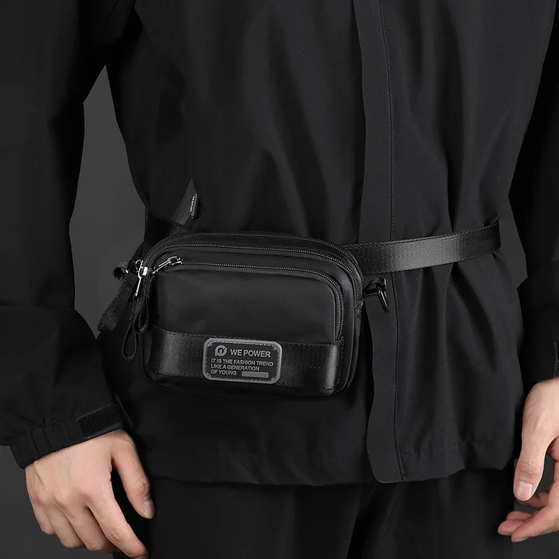 Men's Messenger Purse Lightweight Simple Shoulder Bag Small Casual Waist Pack Multi Pocket Casual Portable Bag