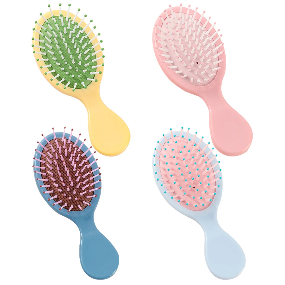 

4 Pcs Air Bag Comb Cushion Men's Hair Brush Wet Detangling Small Curly Women Plastic Hairbrush Short