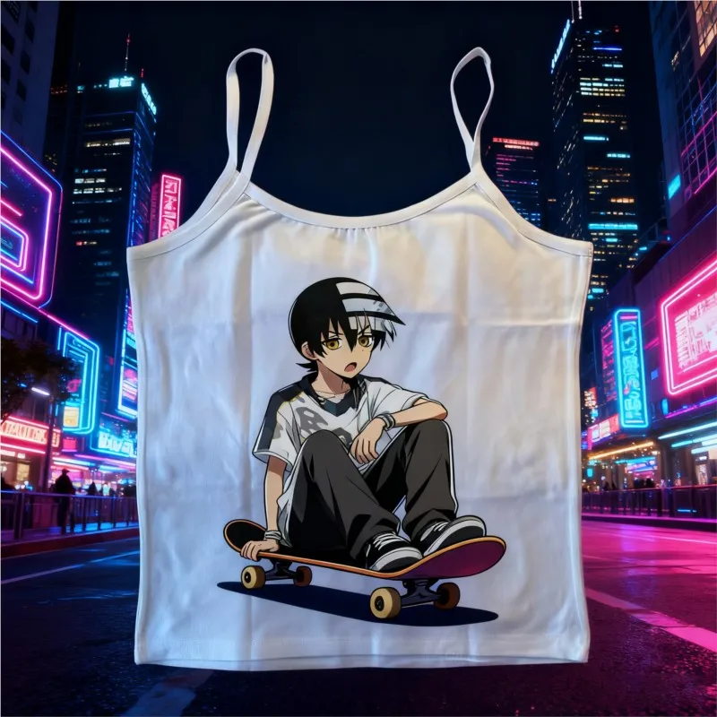 

2000s Y2k Tops With Suspenders Crop Top Woman Goth Clothes Emo Harajuku Aesthetic Women's Blouses Summer Crop Tops for Women