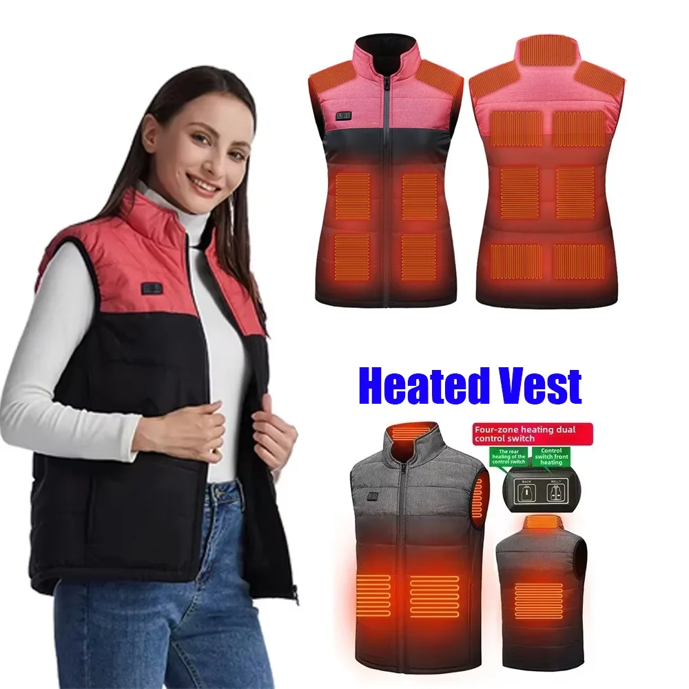 

Double-Controlled Intelligent Temperature-Regulating Heating Vest Men's Fashionable Collared Jacket Thermal Cotton Coat Outerwea
