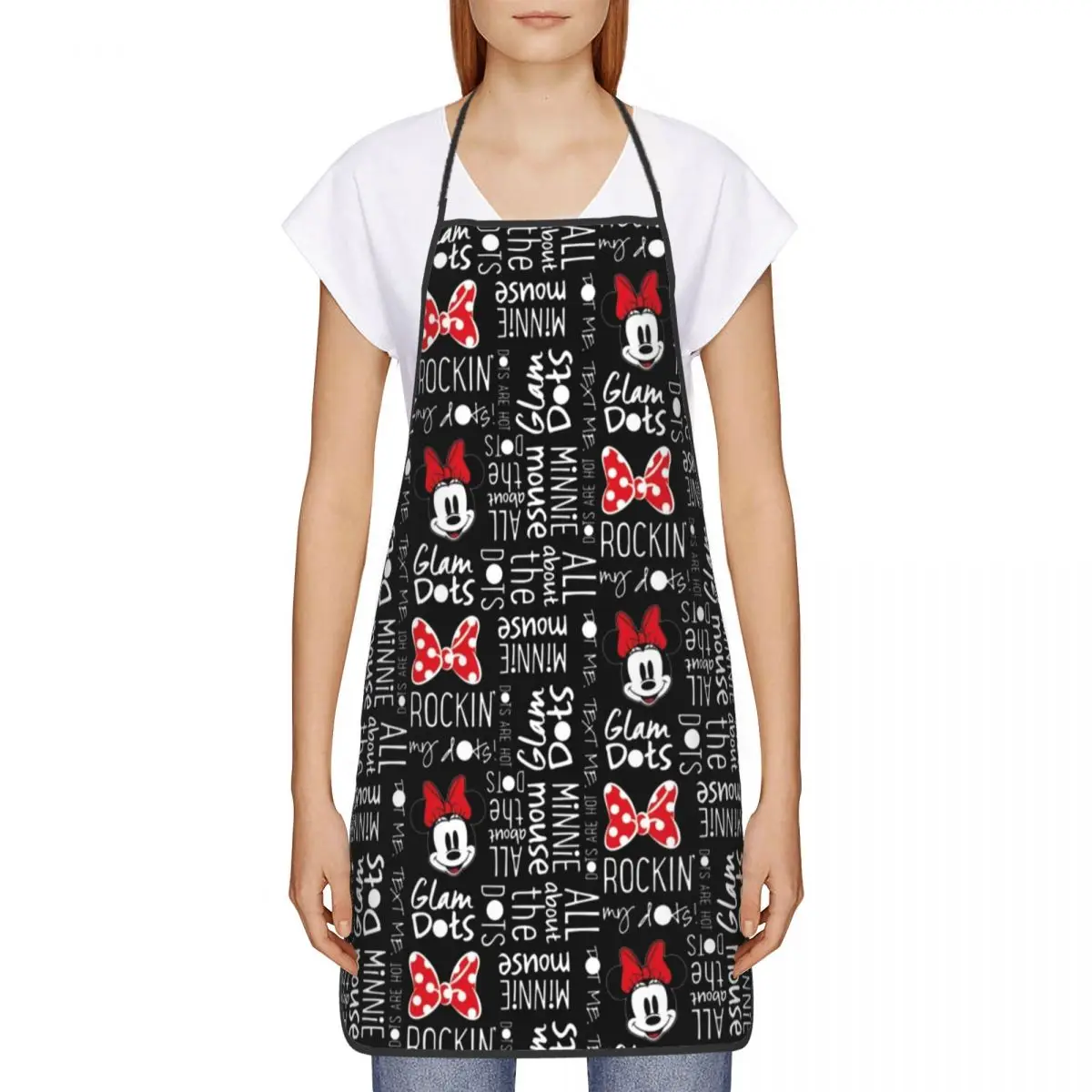 Custom Mickey Mouse Funny Aprons Women Men Adult Unisex Kitchen Chef Bib Tablier Cuisine Cooking Baking Painting