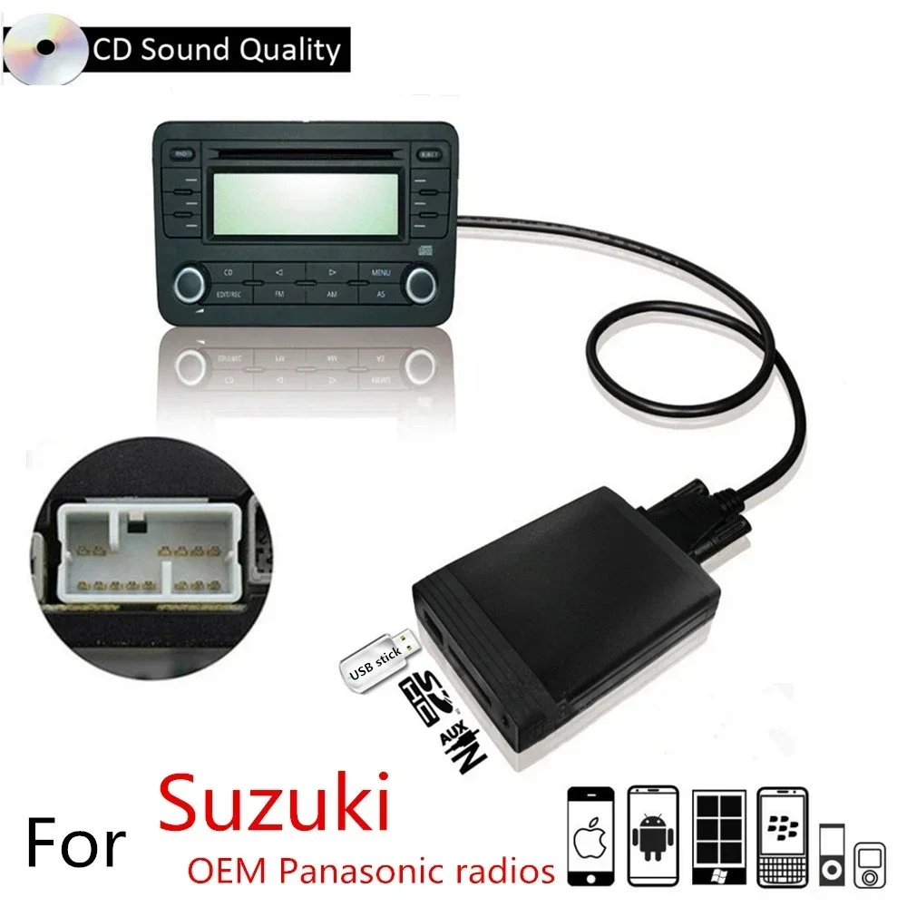 DOXINGYE USB SD AUX Car MP3 Player Music Car Radio CD Changer Adapte 6+8PIN Interface for Suzuki Grand Vitara Liana Swift Splash