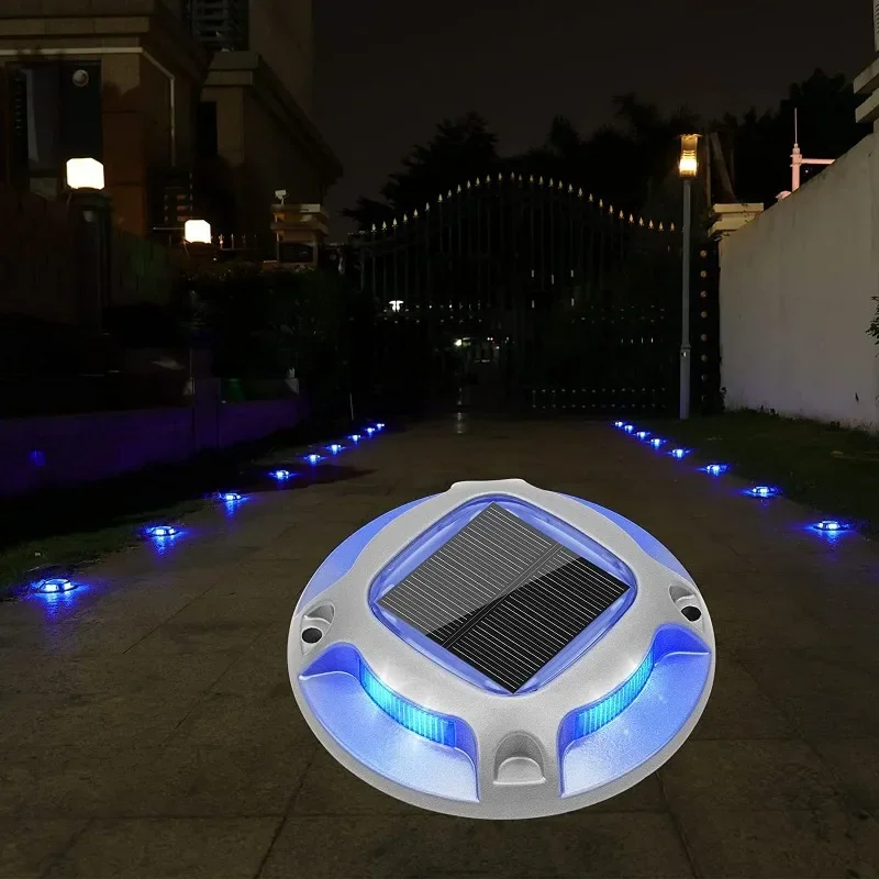 JVEE 2024 NEW LED Solar Step Light IP68 Waterproof Dual Color Switchable Four Sided Illuminated Geographic Aluminum Alloy Lamp