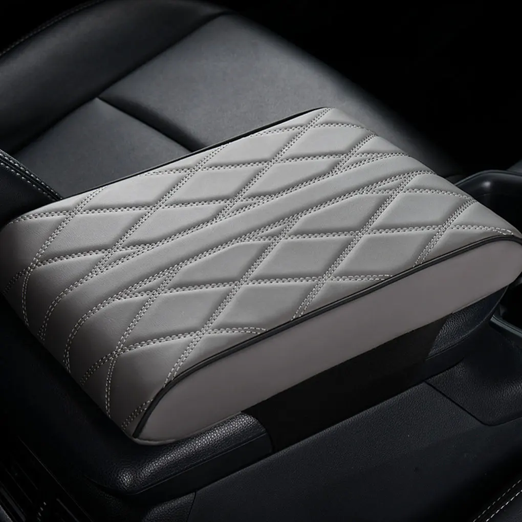 Car Armrest Box Mats Memory Foam Vehicle Arm Rest Box Pads Leather Center Console Covers Styling Interior Accessories