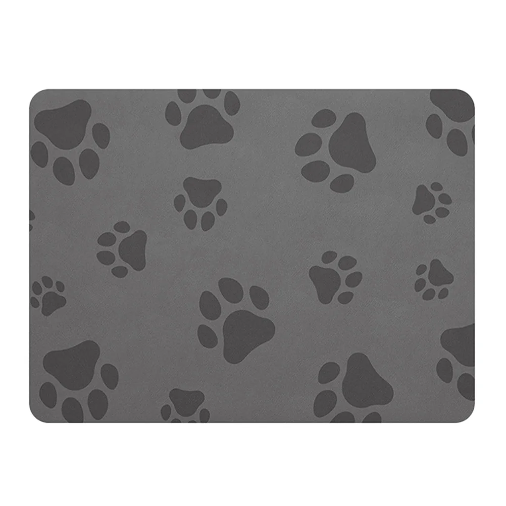 

Pet Feeding Mat Dog Paw Gray Nonslip Rubber Pu For Food Water Bowl Bath Use Sleeping Pad For Cats Dogs Puppy Placemat
