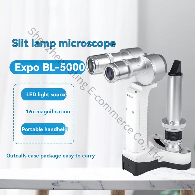 BL-5000 Handheld Slit Lamp Microscope for Ophthalmic Examination, Portable Miniature LED Light Source Microscope
