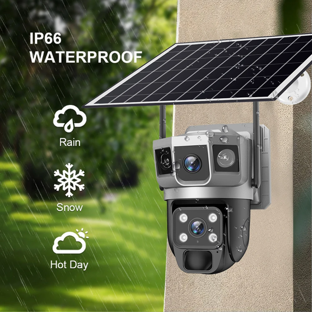 Outdoor Power Blinds - كاميرا مراقبة خارجية تعمل بالطاقة الشمسية،