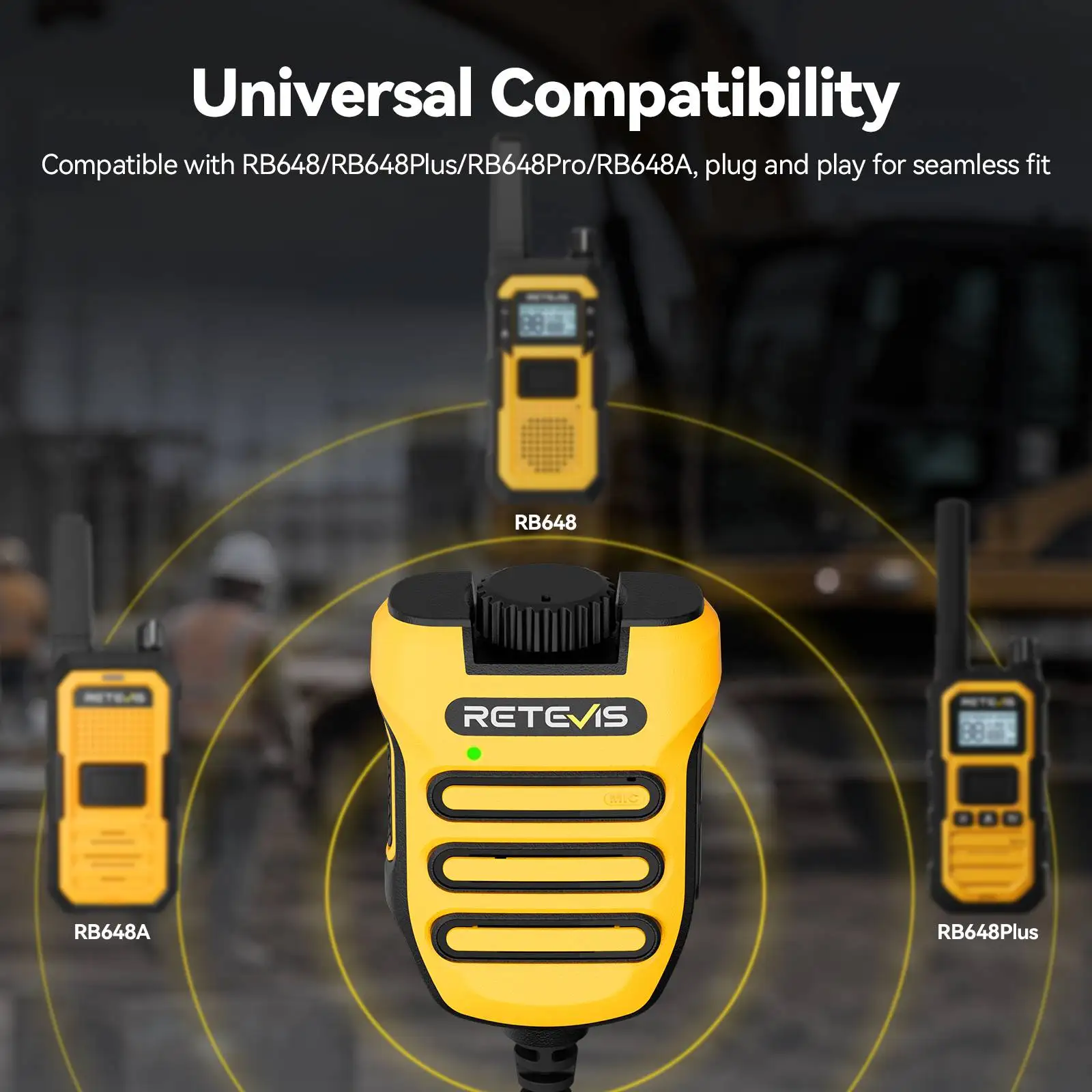 Retevis H012S Walkie-Talkie Mikrofon 1-Pin 2,5mm Walkie-Talkie Zubehör MIC Lautsprecher für Retevis RB648 RB648Plus RB648Pro – Detail 6