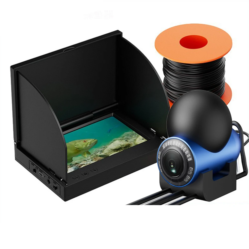 Fish Finder 4.3inch 12-25V IPS HD Screen Underwater 220° Fish Depth Finder Camera 30-meter Extra-long Video Cable For All Waters