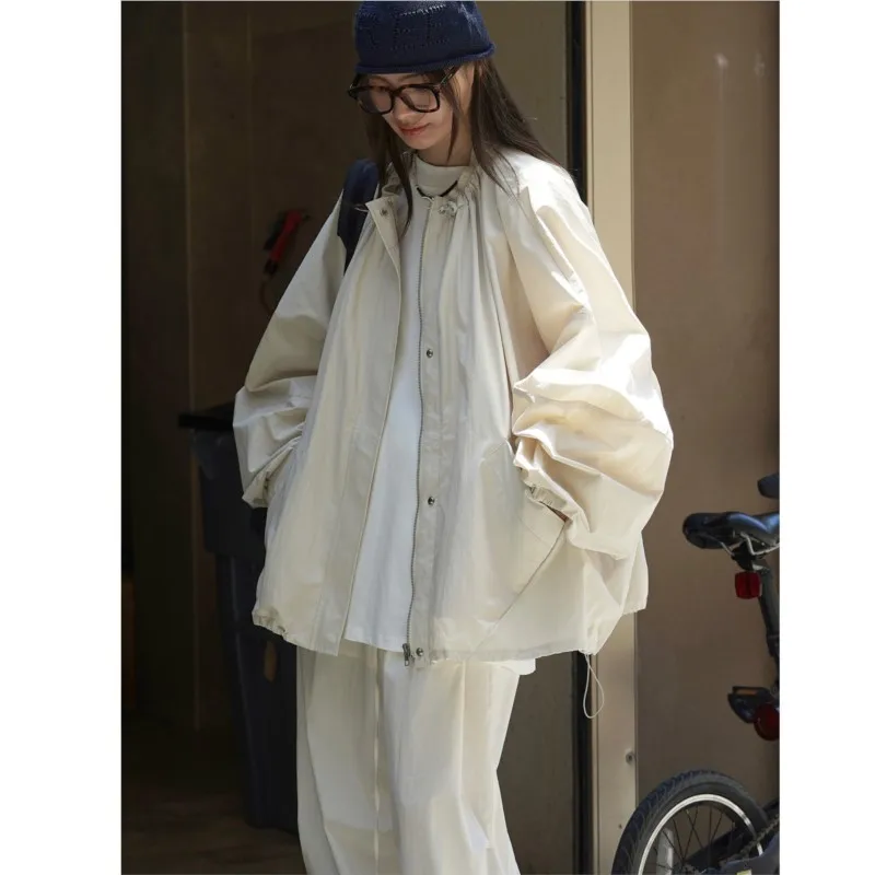 Johnature Korean Outdoor Sports Zipper Jacket   Autumn New Loose Windproof Casual Jackets For Women
