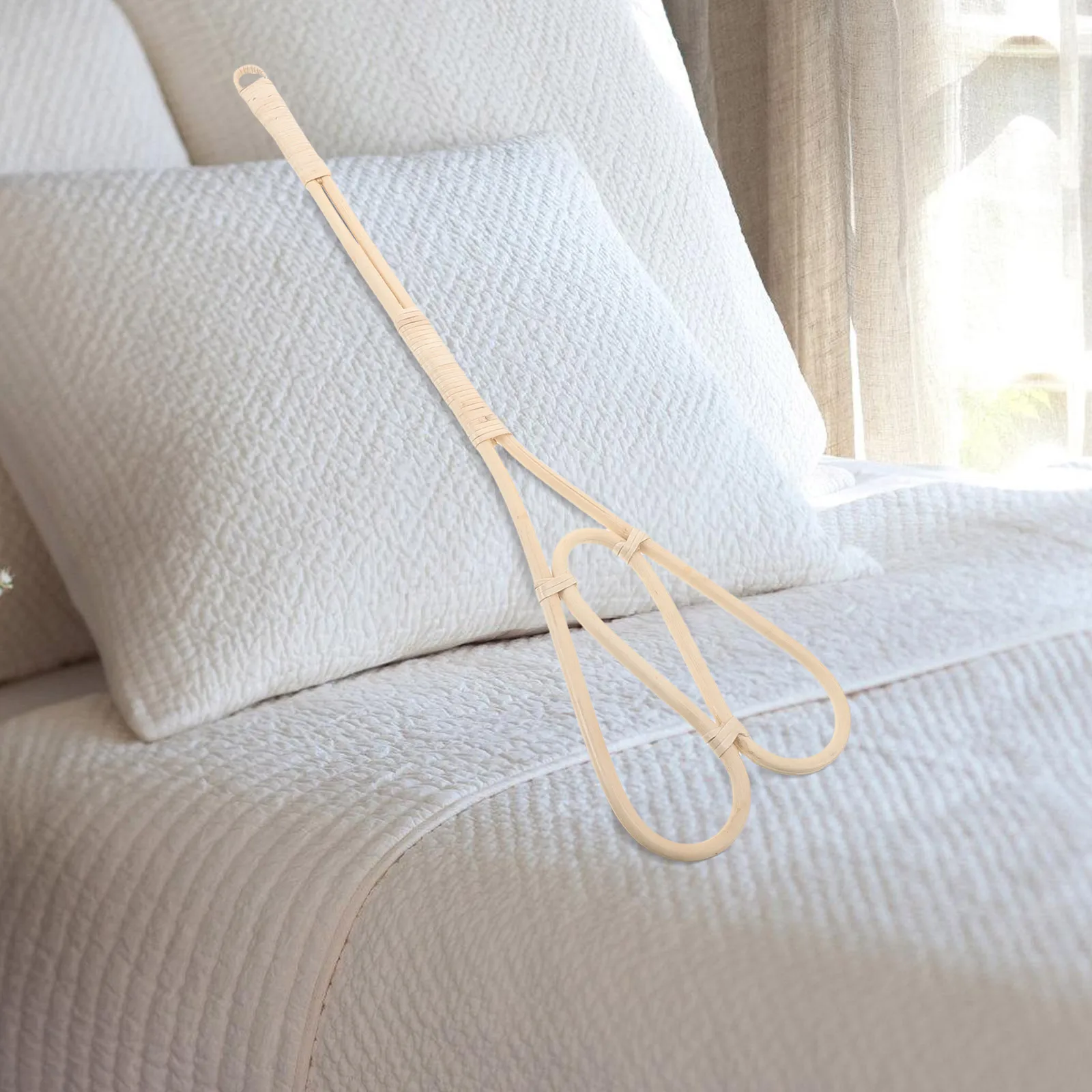 

Одеяло ручной работы из ротанга, тряпка 25,15 дюйма, одеяло с длинной ручкой, взбивалка для ковра, ковра, матраса, пуширования постельных принадлежностей, пыли