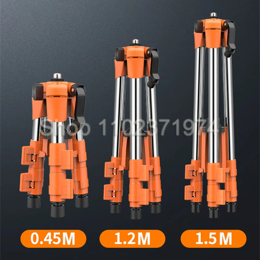 Universal Adjustable Stainless Steels Tripod Stand 1.5M/1.2M/0.45M with Bubble Level for Automatic Self Leveling Laser Level