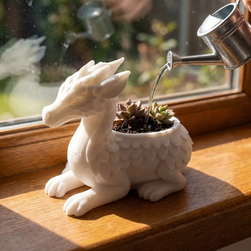 Funny 3D Printed Succulent Planter Jewelry Holder Home Decoration Flowerpot Molds Fantasy Dragon Plant Pot Home Decor