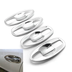 4 Pcs Silver Car Door Handle Bowl Cover ABS Bezel Frame Decoration Accessories For Nissan Rogue X-Trail T32 2014-2019