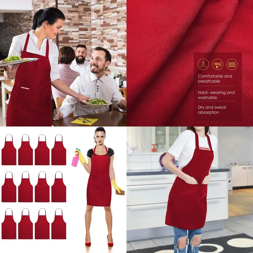 

Unisex Comfortable Cooking Apron with Pocket for Adults - Ideal for Kitchen, Baking, and Crafting