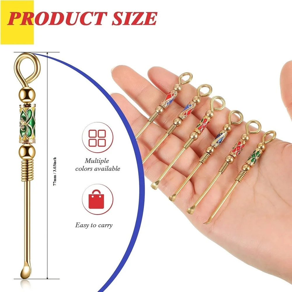 4 قطعة ملعقة معدنية صغيرة مع حلقة مفاتيح ذات جودة متينة بحجم الجيب ملعقة ملحقات التدخين أدوات رائعة