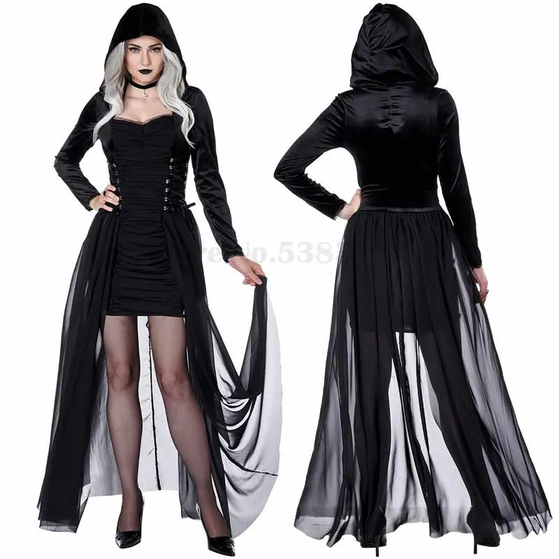 

Horror Zombie Vampire Long Sleeve Dress Halloween Women's Witch Ghost Bride Cosplay Costume Carnival Purim Party Fancy Dress