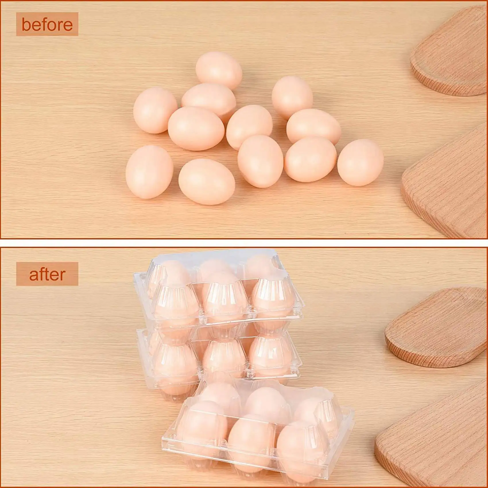 

ABKJ-108Pcs Egg Cartons Clear Plastic Egg Holder Storage Container Egg Tray For Family Pasture,Refrigerator Storage,6 Grids