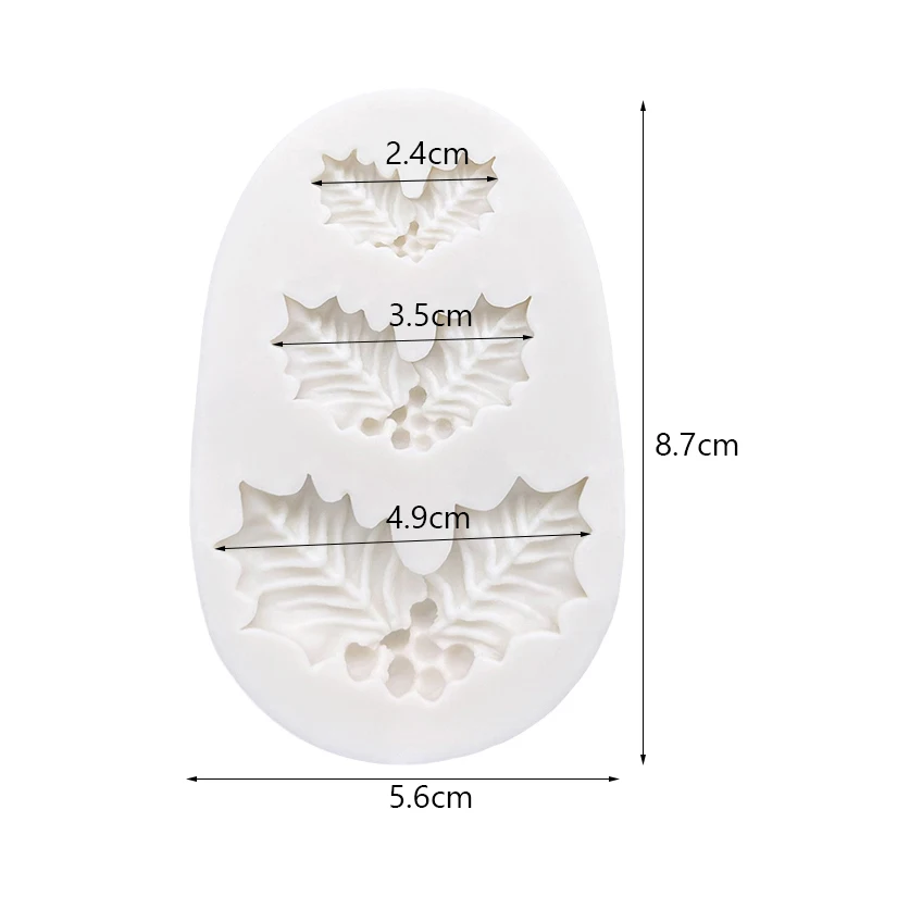 Holly Berry Weihnachten Silikon Sugar craft Form Harz Werkzeuge Cupcake Backform Fondant Kuchen Dekorations werkzeuge – Detail 7