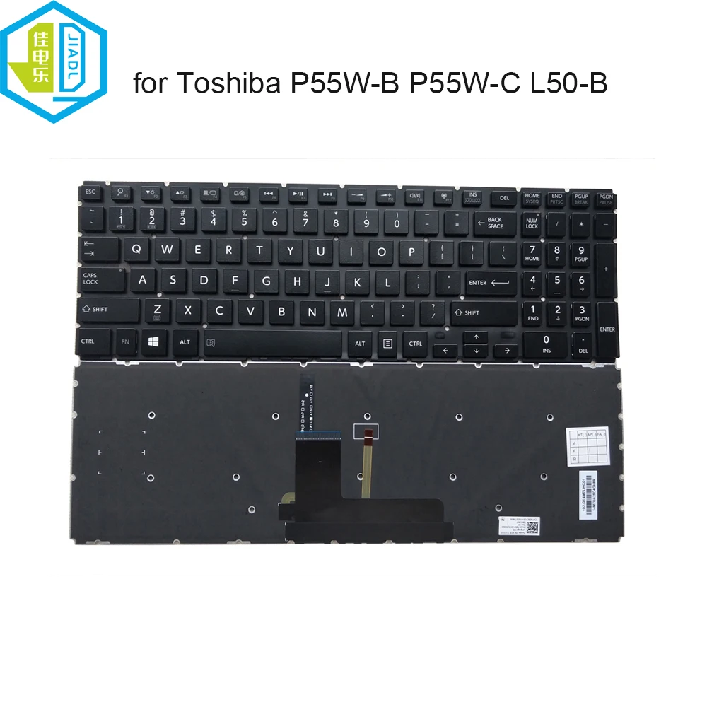 

New US Laptop Backlit Keyboard For TOSHIBA Satellite Radius P50W P55W-B P55W-C L50-B L50-C L50D-B L55-B L55C S50-B AEBLYU01010