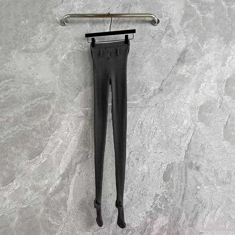 سراويل نسائية جديدة مرنة محبوكة سليم صالح سروال شكل قلم رصاص لخريف 2025 جودة عالية القطن المخلوطة بذلة جوارب طويلة بنطلون