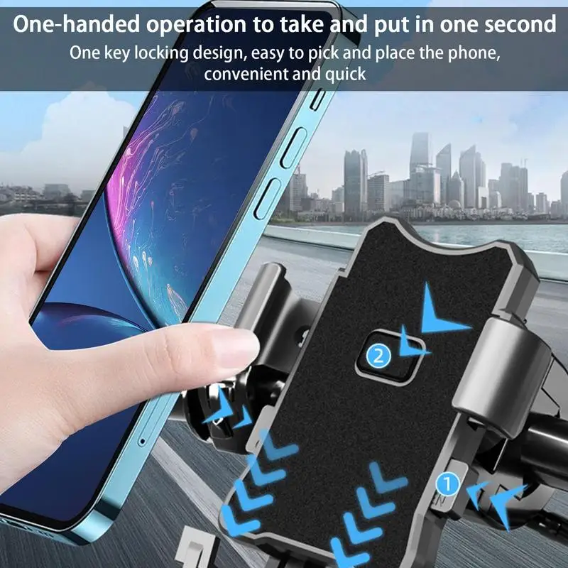 오토바이 자전거 휴대폰 홀더, 모토 바이크 내비게이션 지원 핸들 바, 백미러 마운트 클립 브래킷, 삼성 아이폰