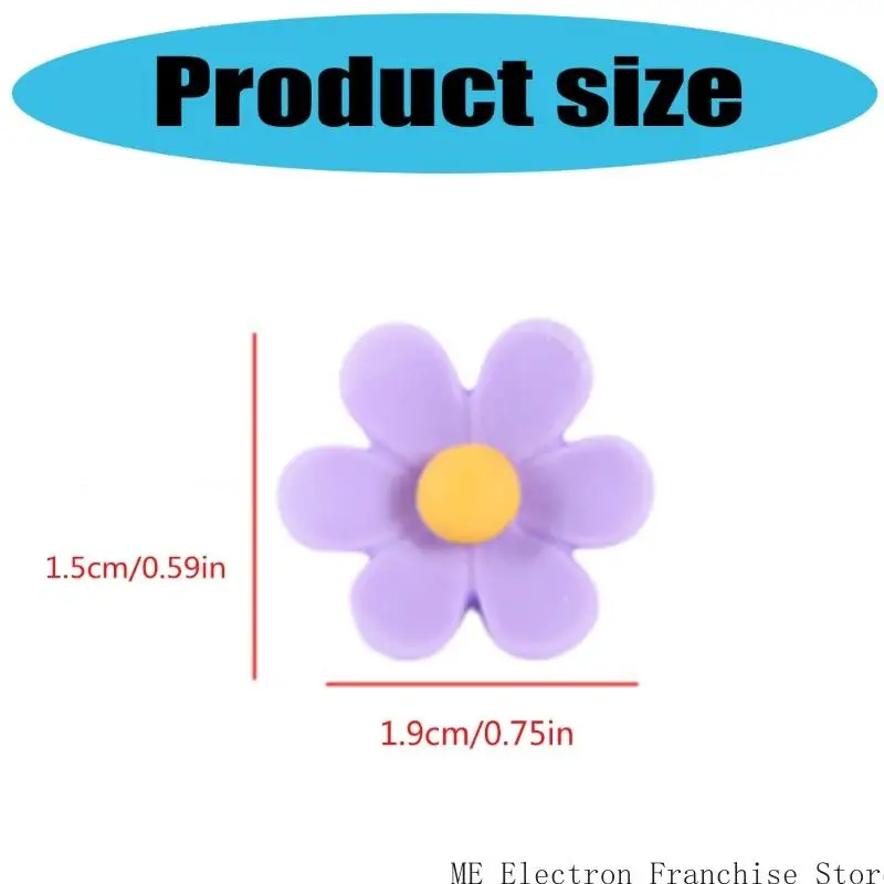 T5ea 20/30pcs زهرة الدفع دبابيس تزيين thumbtacks