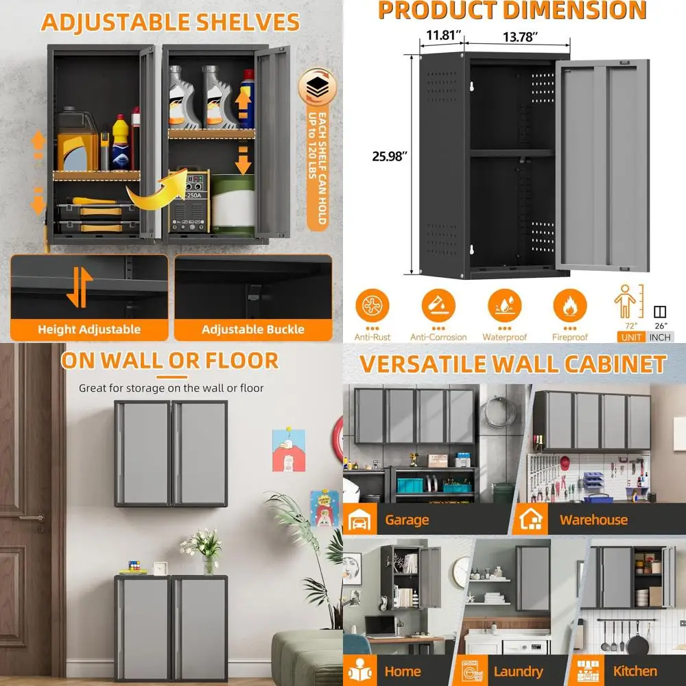 

Черный настенный шкаф с 1 дверцей и замком, шириной 13,78 фута, для гаража, подвала, кухни и других помещений