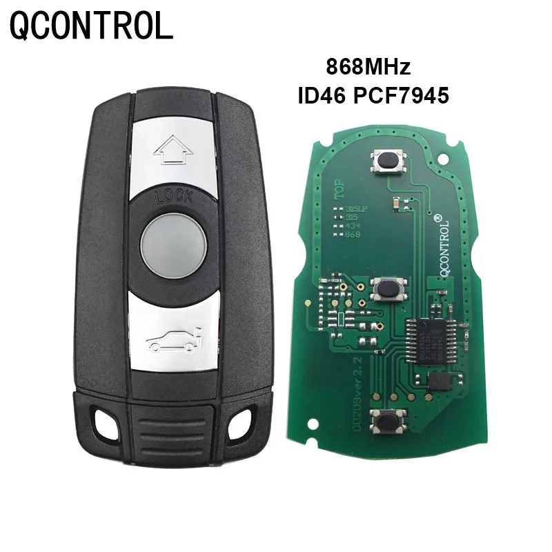 

QCONTROL Car Remote Smart Key 868MHz for BMW 1/3/5/7 Series CAS3 X5 X6 Z4 Car Control Transmitter with Chip