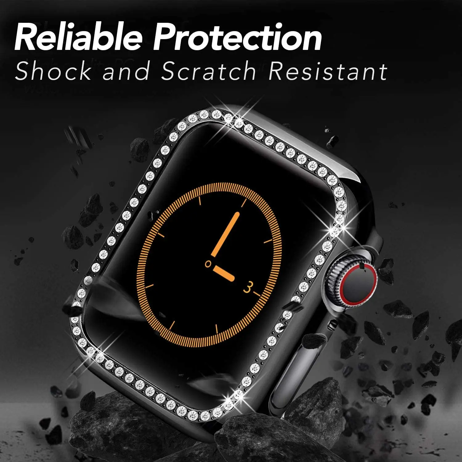 Diamond Case For Apple Watch Series 9 8 7 6 SE 5 38mm 44mm 40mm 41mm 45mm 42mm Protective Cover For IWatch Ultra 2 49mm Bumper