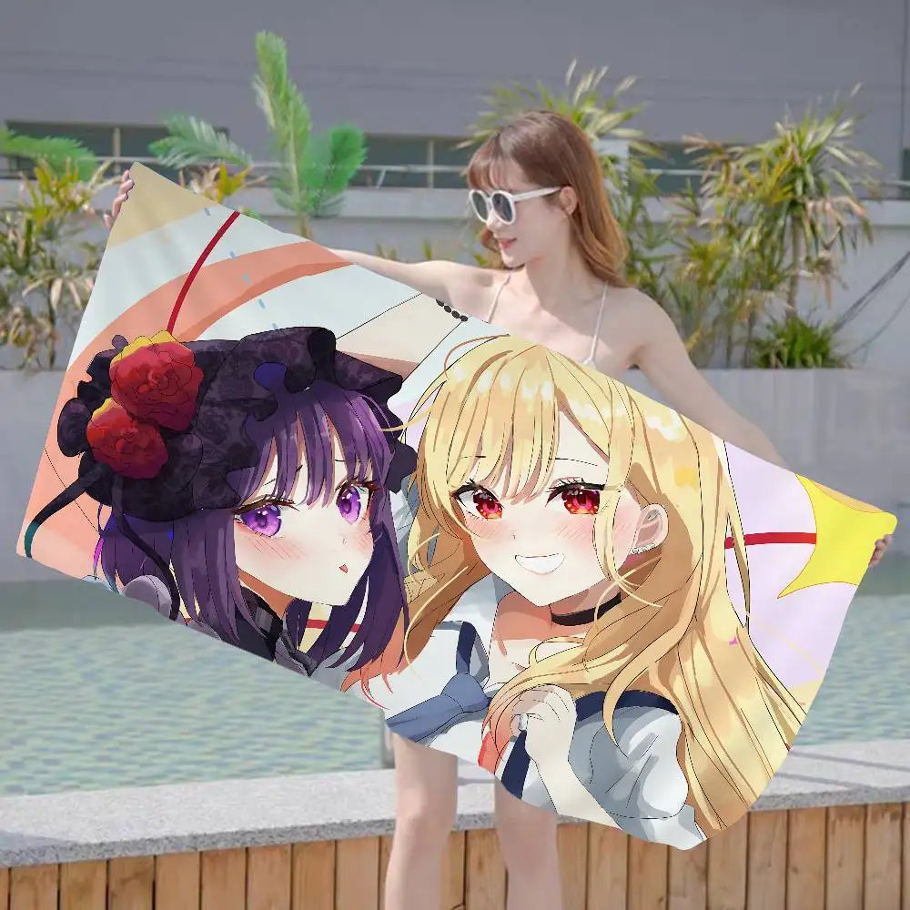 M-My Dress-Up Darling Marin Kitagawa Anime Anime Beach Swimming Towel Absorbent Children's Gifts for Kids Travel Camping Gym