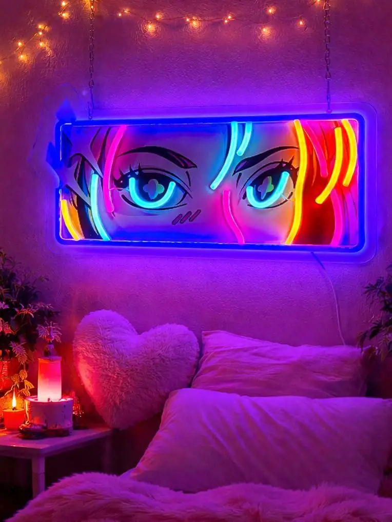 Passionate Eyes Neon Sign USB Dimmable LED Lights for Man Cave Bar Garage Game Room Gothic Wall Decor Birthday Holiday Gifts view 2